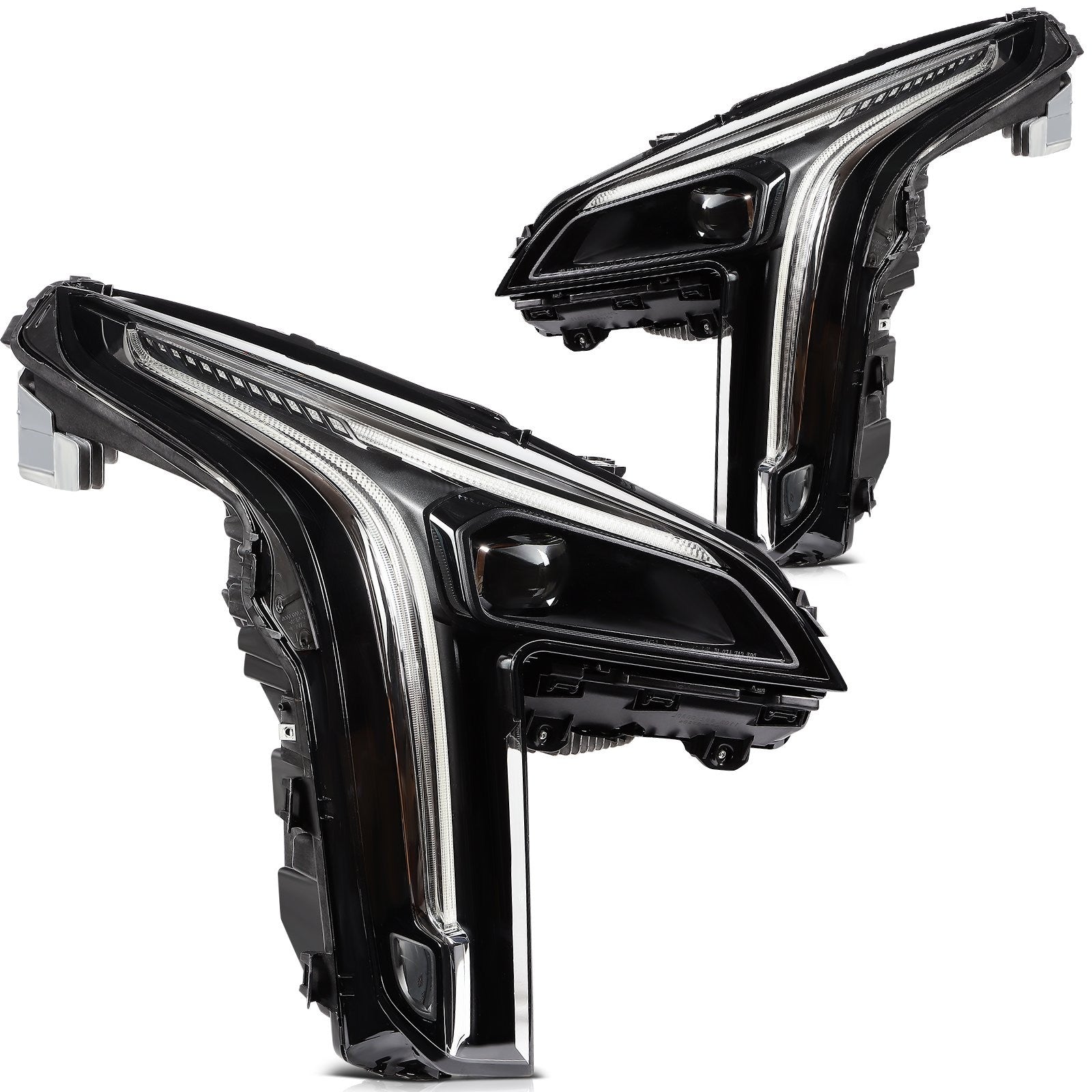 ECCPP LED Headlights Assembly For Cadillac XT4 2.0L 2019-2022 Pair Kit Black 6B93BC-57