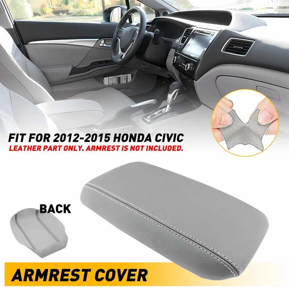 Fits 2012-2015 Honda Civic Center Console Cover Front Door Armrest Skin Leather 6B93BC-57