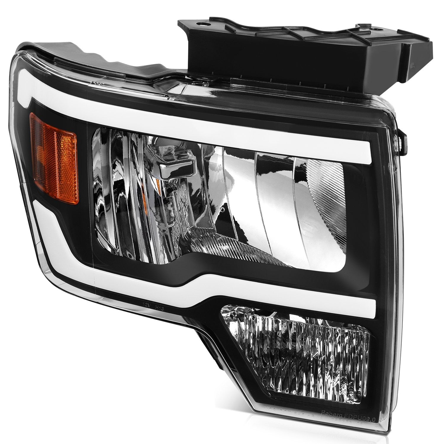 ECCPP LED Headlights Assembly For Ford F-150 F150 2009-2014 Pair Kit Black Amber 6B93BC-57