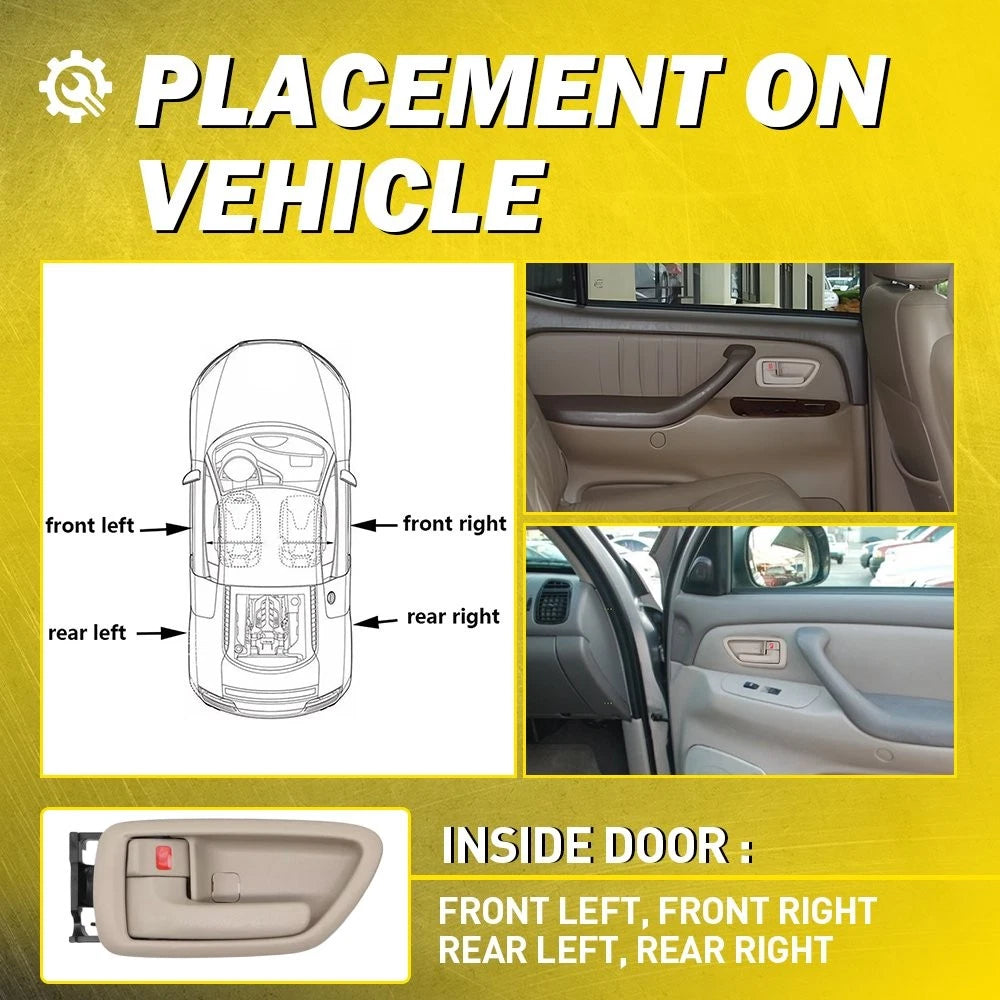 4PCS Door Handles Inside Interior Fits 2000-2004 Toyota Avalon 2001-07 Sequoia A 6B93BC-57