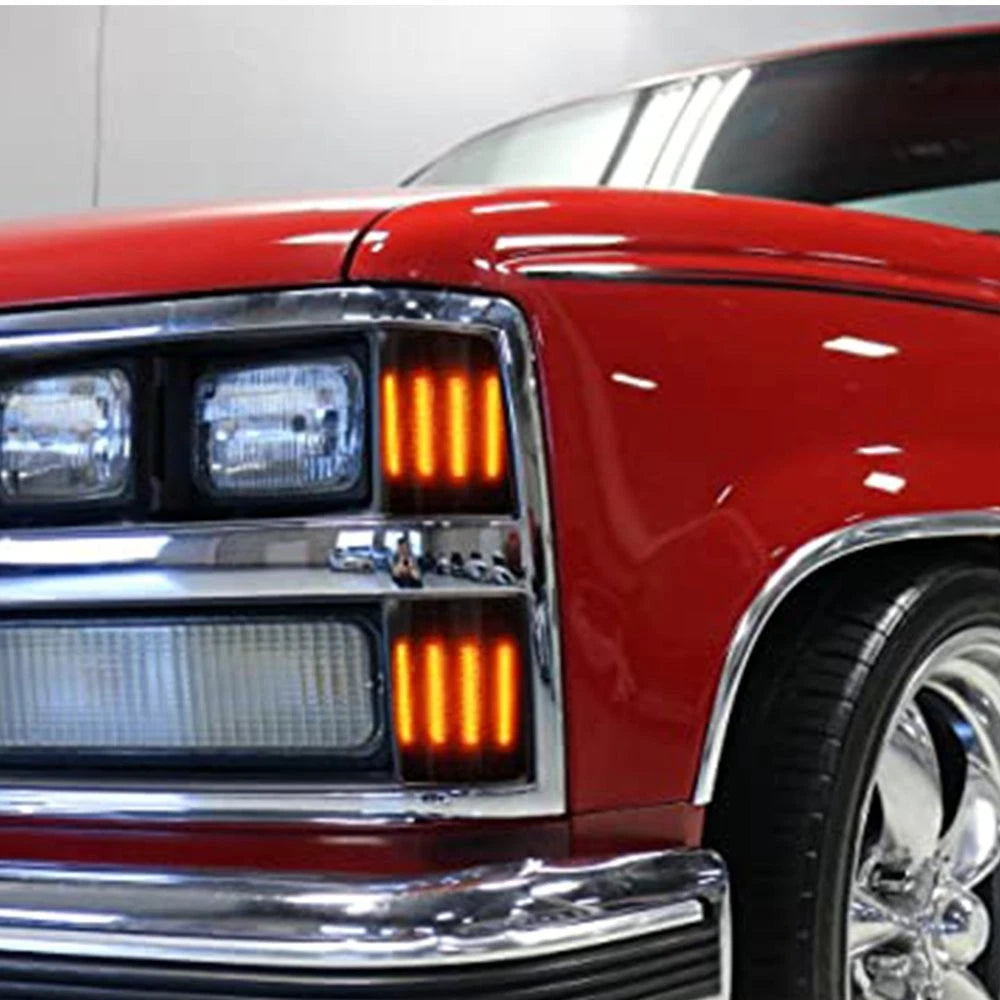 Full 4PC LED Smoked Corner Side Marker Lights For 94-98 Chevy C/K 1500 2500 3500 6B93BC-57
