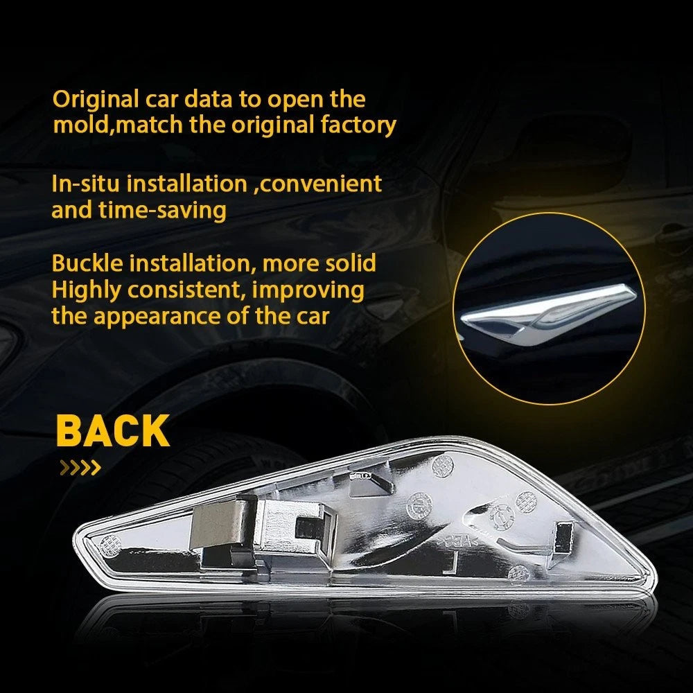 Front Left Right Side Fender Side Marker Finisher for 15-17 BMW X3 X4 F25 F26 6B93BC-57
