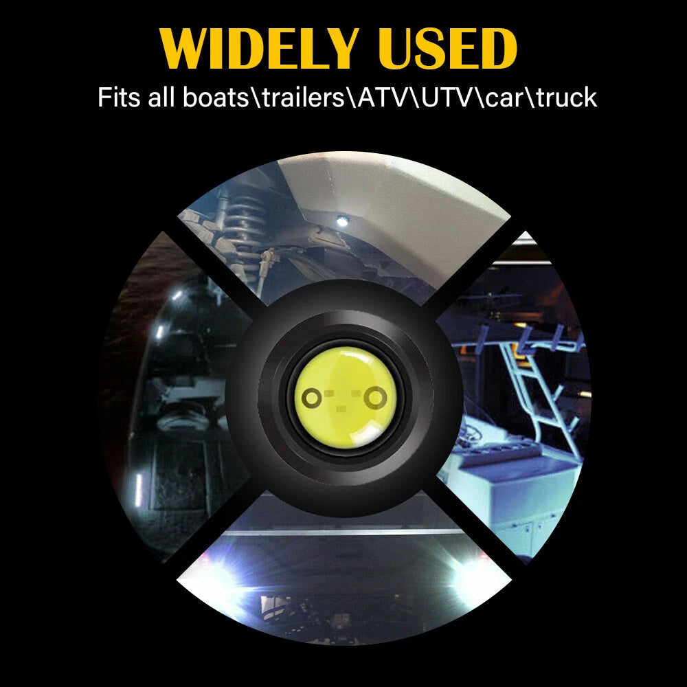 10X White LED Rock Round Button Light For Truck Eagle Eye Side Marker Light Lamp 6B93BC-57