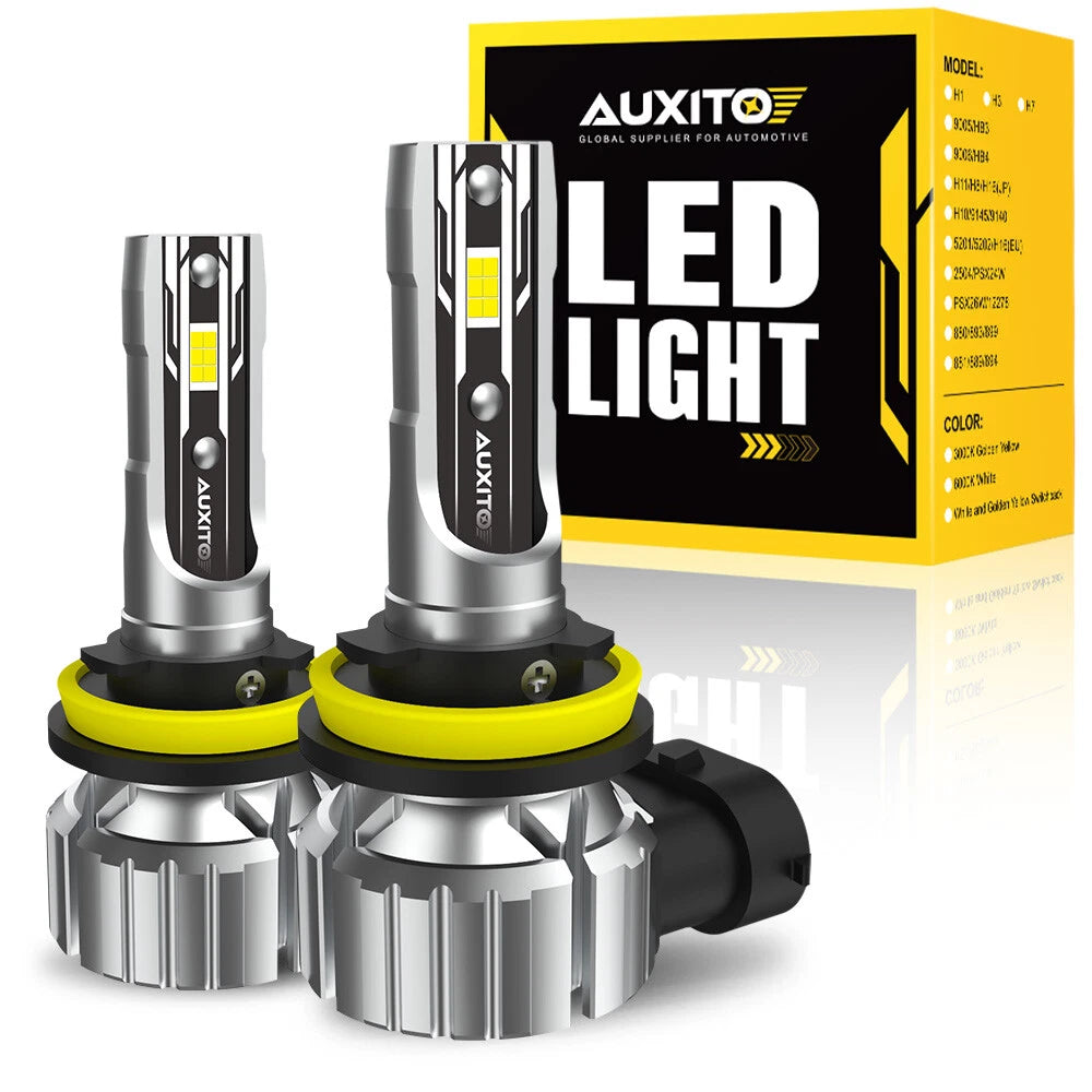 2X AUXITO H11 LED Headlight Kit Bulbs High Low Beam Super White 40000LM E2 EOA AUXITO