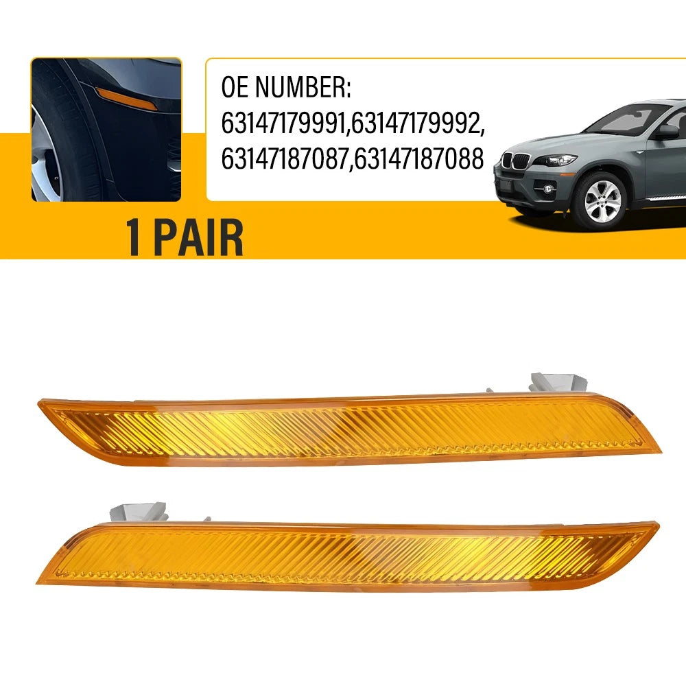 2X Fits BMW X6 E71 E72 2008-2014 Front Bumper Reflector Light Lamp Left Right EA 6B93BC-57