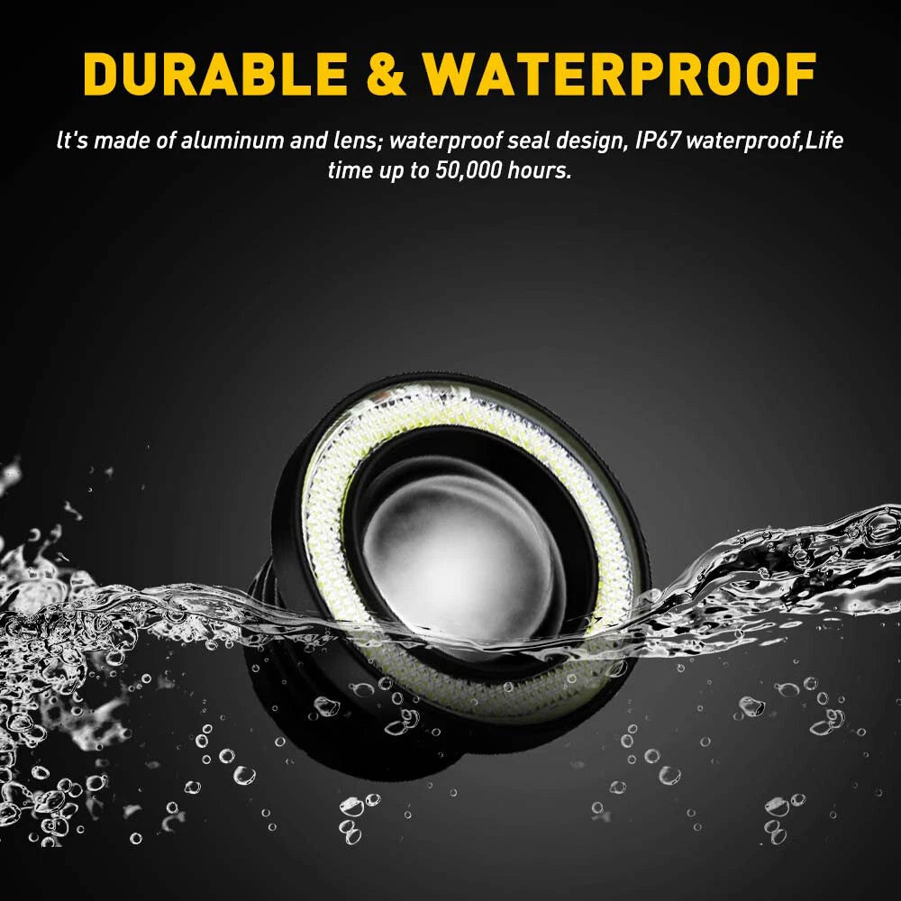 2.5" Inch COB LED Fog Light Projector Car Angel Eyes Halo Ring DRL Lamp EOA 6B93BC-57