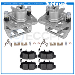 Rear Brake Calipers Brake Pads Set 6Pcs For 2010-2012 Acura RDX 19B2911 19B2910 6B93BC-57