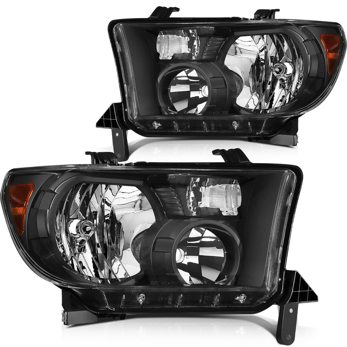ECCPP Headlights For 2008-17 Toyota Sequoia 2007-13 Toyota Tundra Pair Black KOEEP