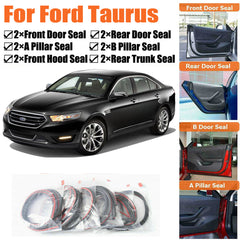 Door Rubber Seal Strips Weather Draft Wind Noise Reduction Kit For Ford Taurus
