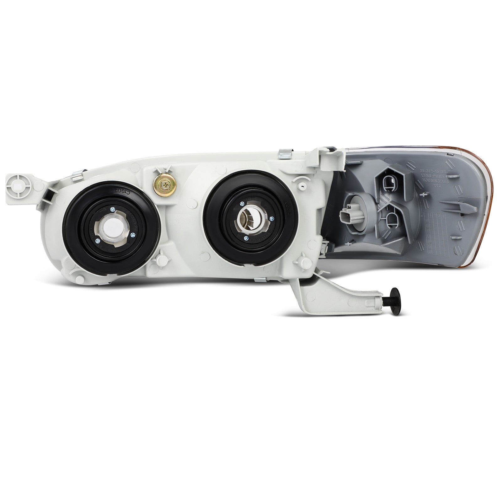 Pair Halogon Headlights Assembly For 2001-2002 Toyota For Corolla Black Amber KOEEP