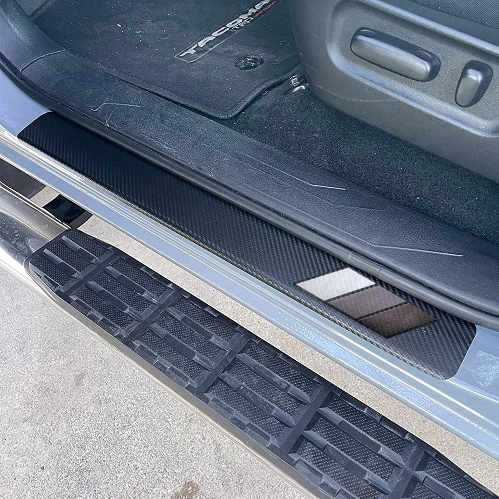 For Door Toyota Sill Carbon Fiber Sticker Door Entry Guard Scuff Plate Stickers 6B93BC-57