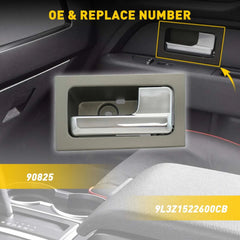 Inside Door Interior Handle Right Passenger Side Platinum Chrome for Ford F150 6B93BC-57