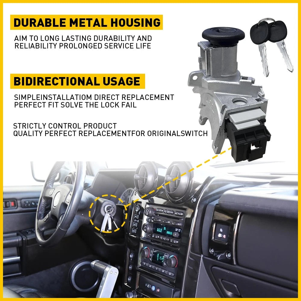 Ignition Lock Cylinder Switch & Housing for 2003-07 Chevrolet GMC Cadillac H2 A 6B93BC-57