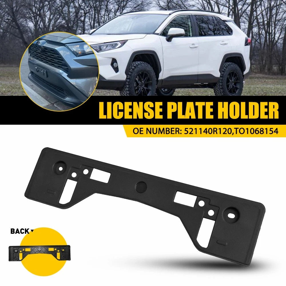 Black For 19-24 Toyota RAV4 Front License Plate Frame Holder Mounting Bracket EA 6B93BC-57