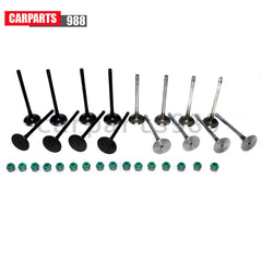 16Pcs Intake & Exhaust Valve + Stem Seals For Chevy Daewoo Isuzu Suzuki 90412277 6B93BC-57