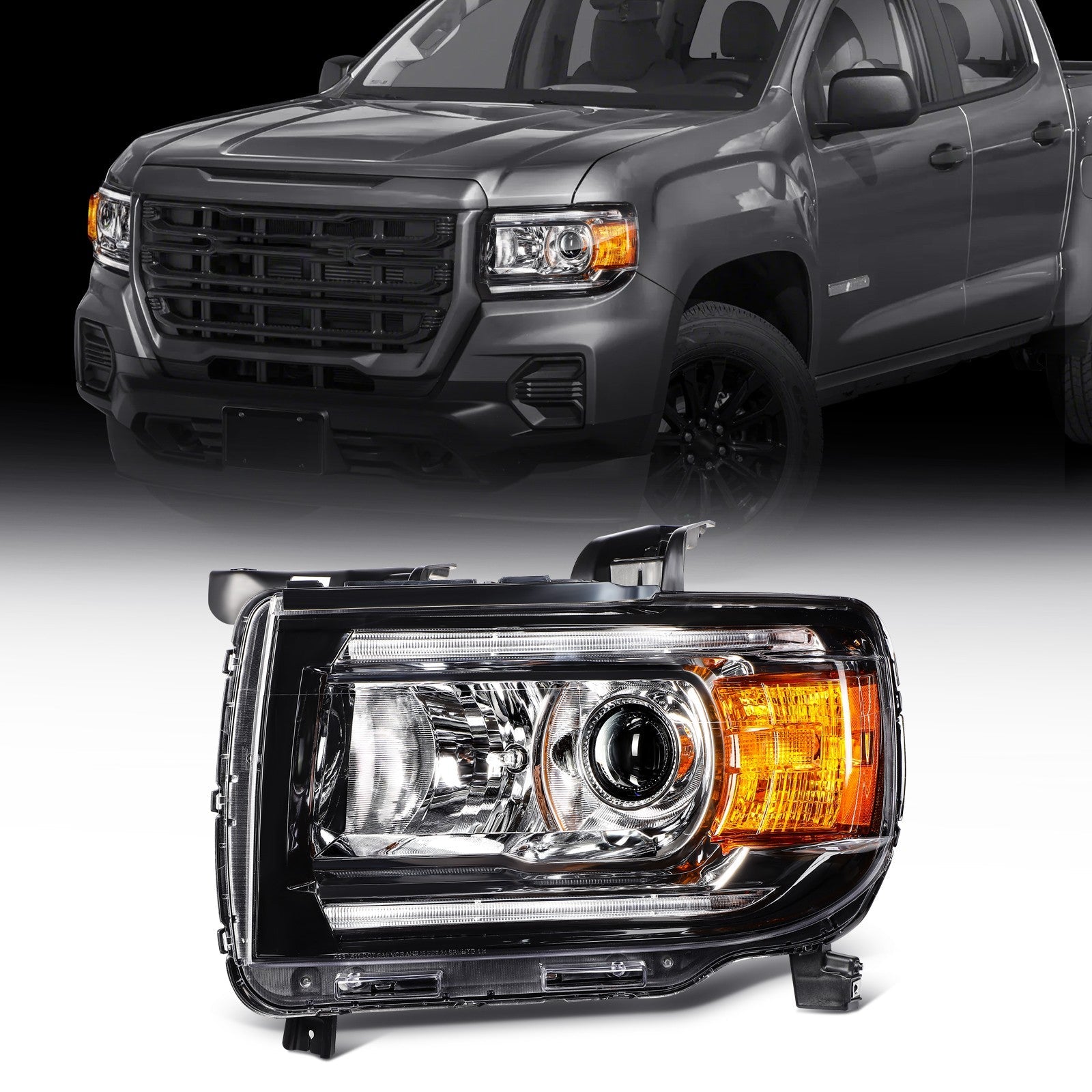 For 2015-2021 2022 GMC Canyon Black Housing Left Side Headlight Assembly KOEEP
