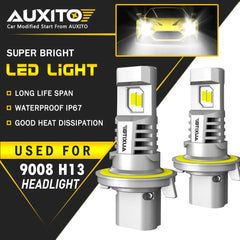 LED Headlight Bulbs H13 9008 for Ford F-150 04-2014 High Low Beam 30000LM M6 EOA 6B93BC-57