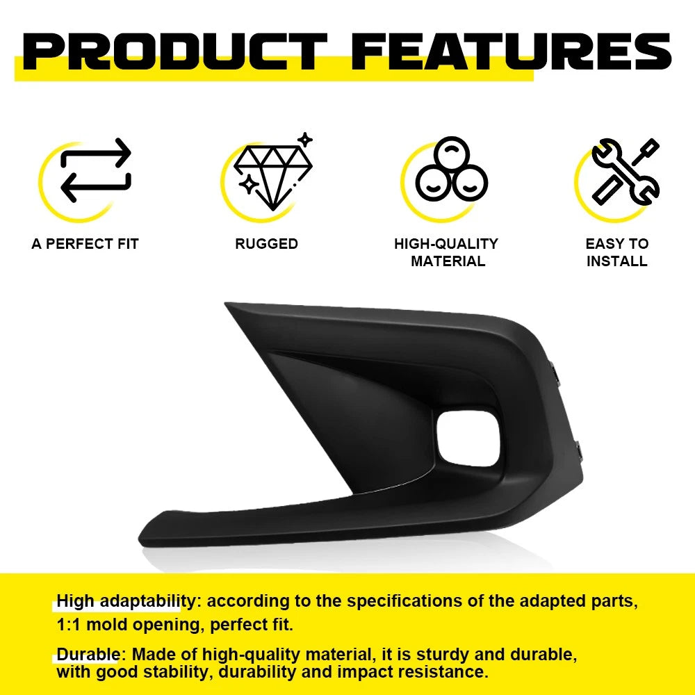 LH Left Fog Light Bumper Cover Grille Black For 2022 2023 2024 Honda Civic EOA 6B93BC-57