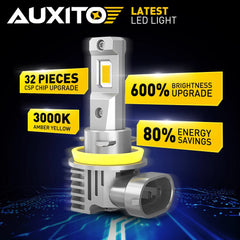 CSP H11 H8 H9 LED Headlight Fog Light Bulbs Kit High Low 3000K YELLOW GOLEDEN EA 6B93BC-57