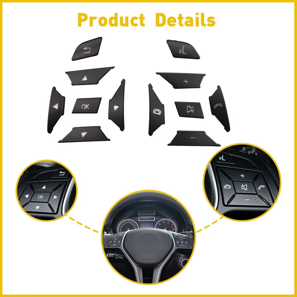 For Mercedes Benz E300 E350 E400 2012-2016 Black Steering Wheel Button Trim USEA 6B93BC-57