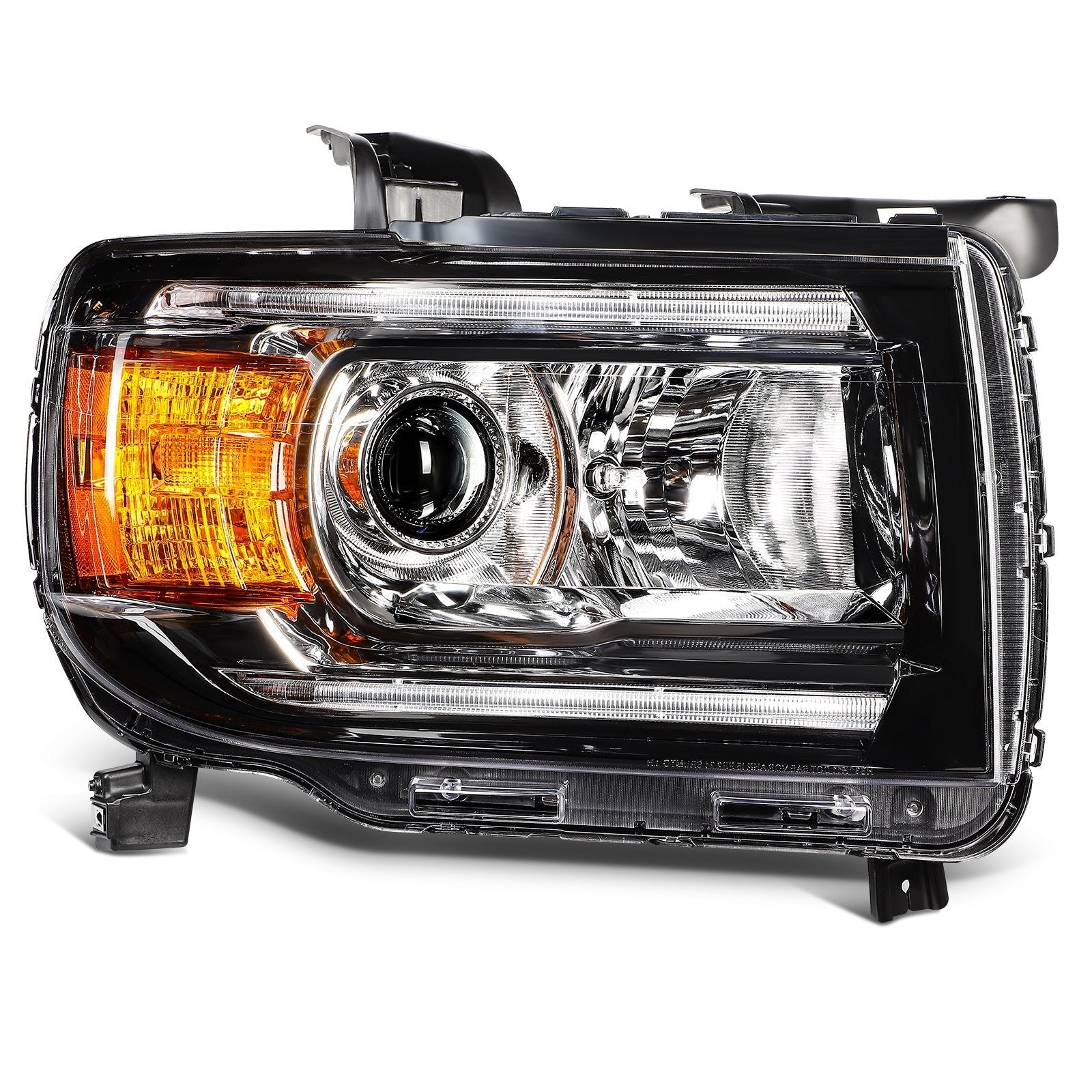 Pair Kit Headlights Assembly For 2015-2022 GMC Canyon 2.5L 2.8L 3.6L Black Amber 6B93BC-57
