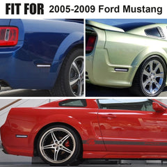 For 2005-2009 Ford Mustang LED Rear Bumper Side Marker Lights Smoked Lens White 6B93BC-57