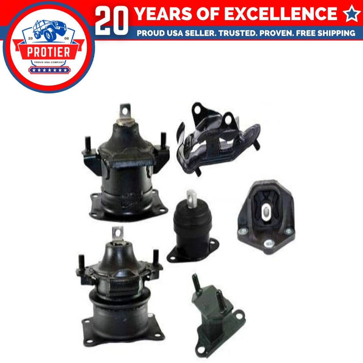 Fits 2003-2007 Honda Accord 3.0L AUTO Trans Motor & Trans Mount Set 6PCS : 6B93BC-57