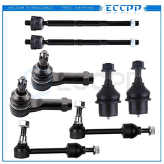 Steering 8pc Sway Bar tie Rod Lower Ball Joints Kit Fits 04-05 Ford F-150 4WD