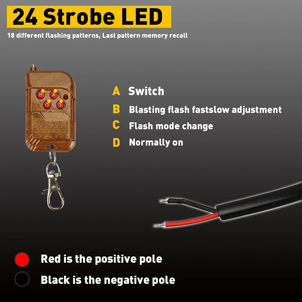 4X Amber White 6 LED Truck Urgent Beacon Warning Hazard Flash Strobe Light USEOA 6B93BC-57