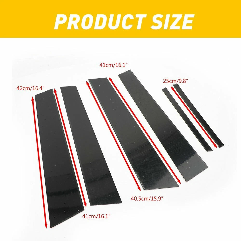 Black Pillar Posts For Honda Civic 2006-2011 (4dr) 6pc/Set Door Trim Cover Kit A 6B93BC-57