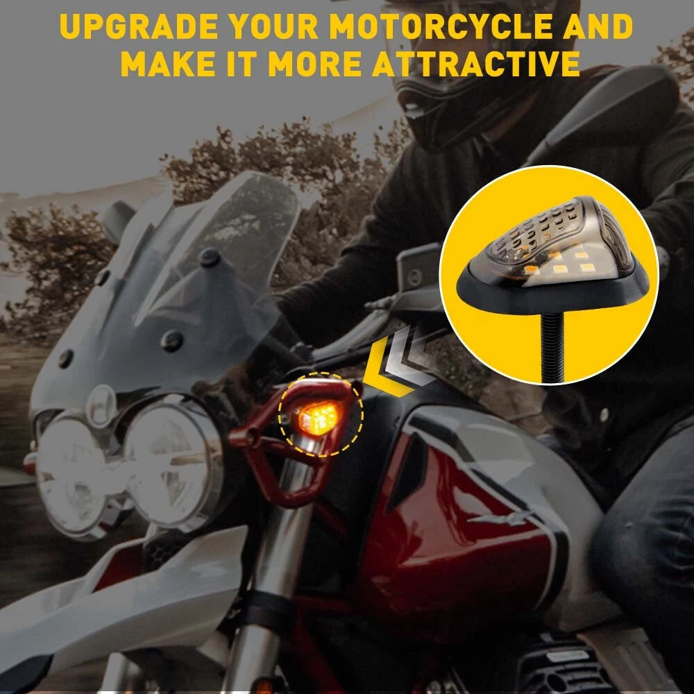 4PCS Smoke Amber LED Turn Motorcycle Signal Indicator Blinker Universal Light 6B93BC-57