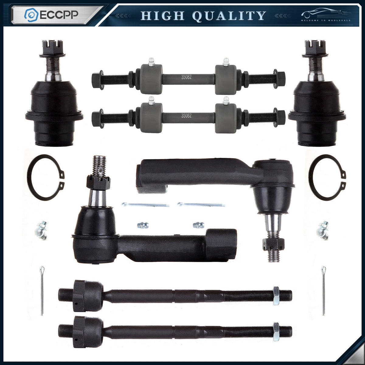 8x Front Sway Bars Tie Rod Ends Ball Joints For 2007-2016 FORD EXPEDITION F-150 6B93BC-57