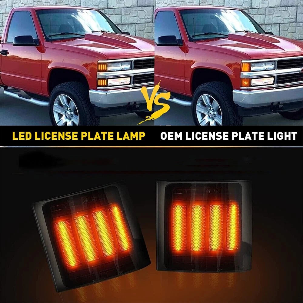 Full 4PC LED Smoked Corner Side Marker Lights For 94-98 Chevy C/K 1500 2500 3500 6B93BC-57