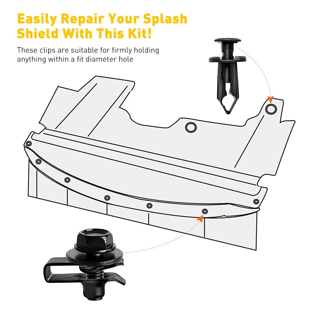 Universal Body & Bolts U-nut Clips M6 Engine Under Cover Splash Shield Guard EOA 6B93BC-57