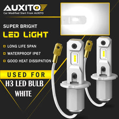 2X AUXITO H3 Fog Light Bulbs 6500K Xenon White LED Conversion kit 100W GF EOA AUXITO