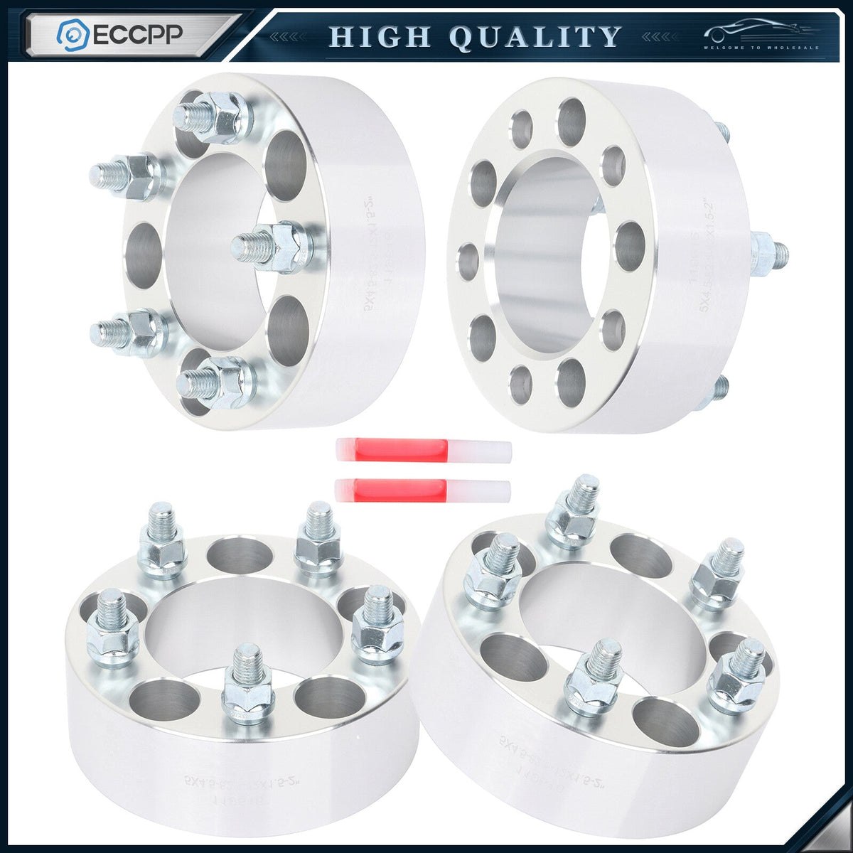 4Pcs 2" 5x4.5 5x114.3 Wheel Spacers 12x1.5 For 2006-2022 Honda Civic Accord CR-V 6B93BC-57