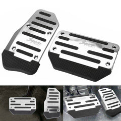 2X Non-Slip Automatic Gas Brake Foot Pedal Pad Cover Car Accessories Silver EOA 6B93BC-57