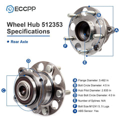 1Pc Wheel Hub Bearing Rear For Honda Accord 2008-2011 2012 Acura TSX 2009-2014 6B93BC-57