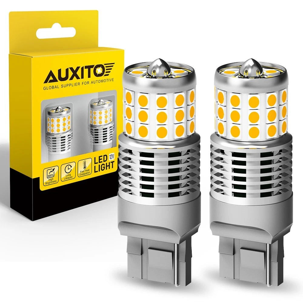 4X AUXITO 7440 7444 CANBUS Anti Hyper Flash Amber LED Turn Signal Light 42SMD EA AUXITO