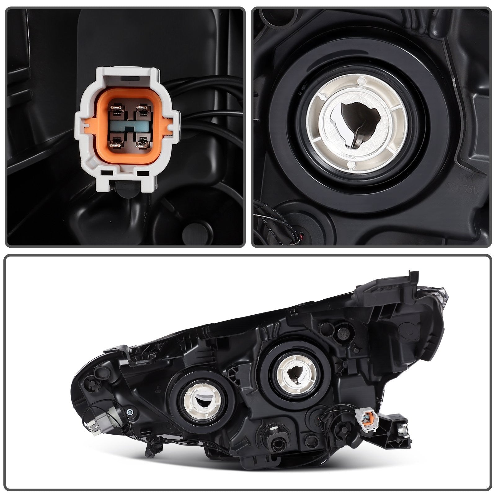 ECCPP Headlights Assembly For Nissan For Sentra 2.0L 2024-2025 Pair Black Amber 6B93BC-57