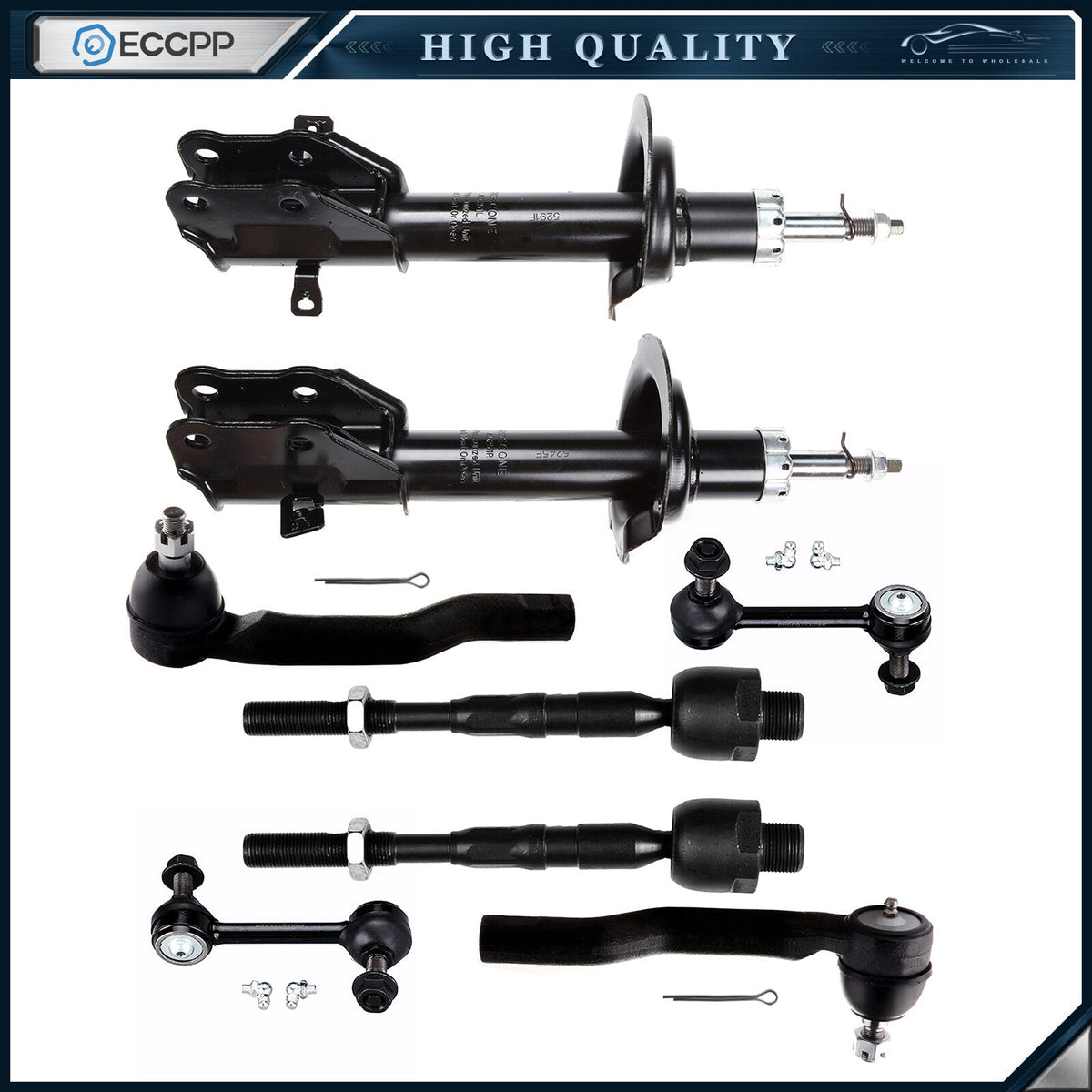 Front Struts Sway Bar Tierods for 2007 2008 2009 2010 Ford Edge Lincoln MKX FWD 6B93BC-57