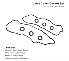 Engine Valve Cover Gasket Set for Toyota Sienna 2000-2006 3.0L 3.3L V6 VC963G