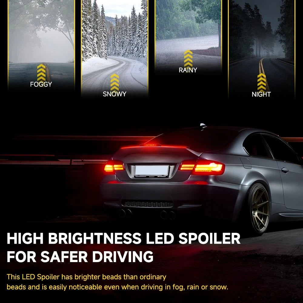 Sequential Spoiler Mounted LED 3rd Third Brake Stop DRL Taillight Warning Light 6B93BC-57