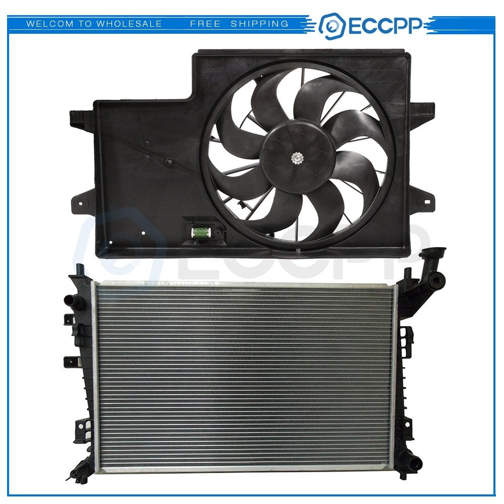 Electric Radiator Cooling Fan Kit For 2008 2009 2010 2011 Ford Focus 6B93BC-57