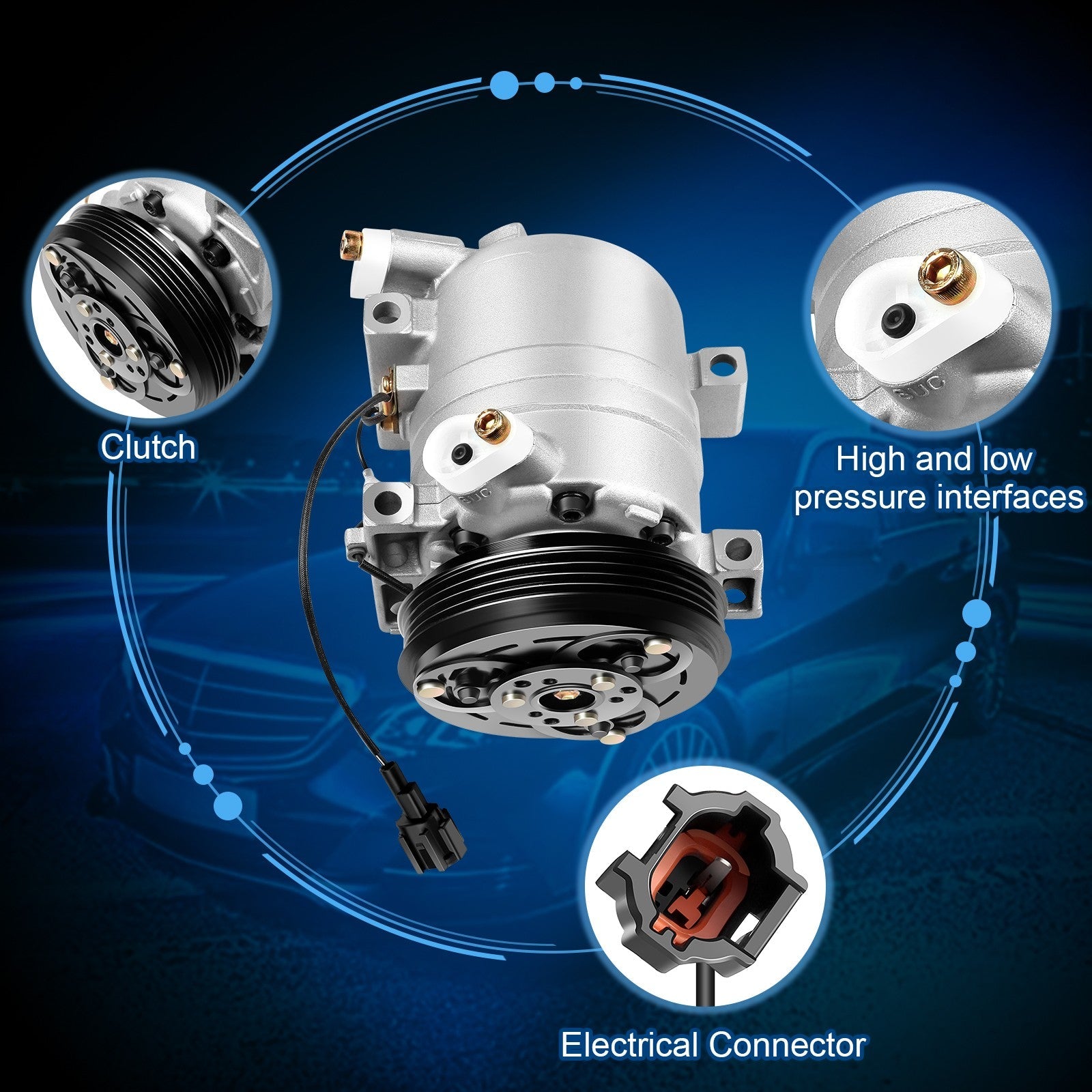 For Subaru 2002-2005 Impreza 2.0L 2003-2007 Impreza 2.5L A/C AC Compressor 25561 6B93BC-57