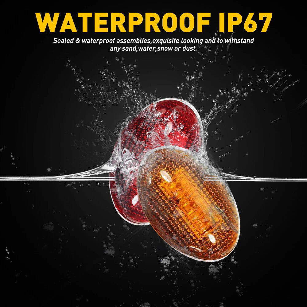 For Ford F350 F450 F550 Dually Bed Side Marker Fender LED Bed Light Amber Red 4x 6B93BC-57