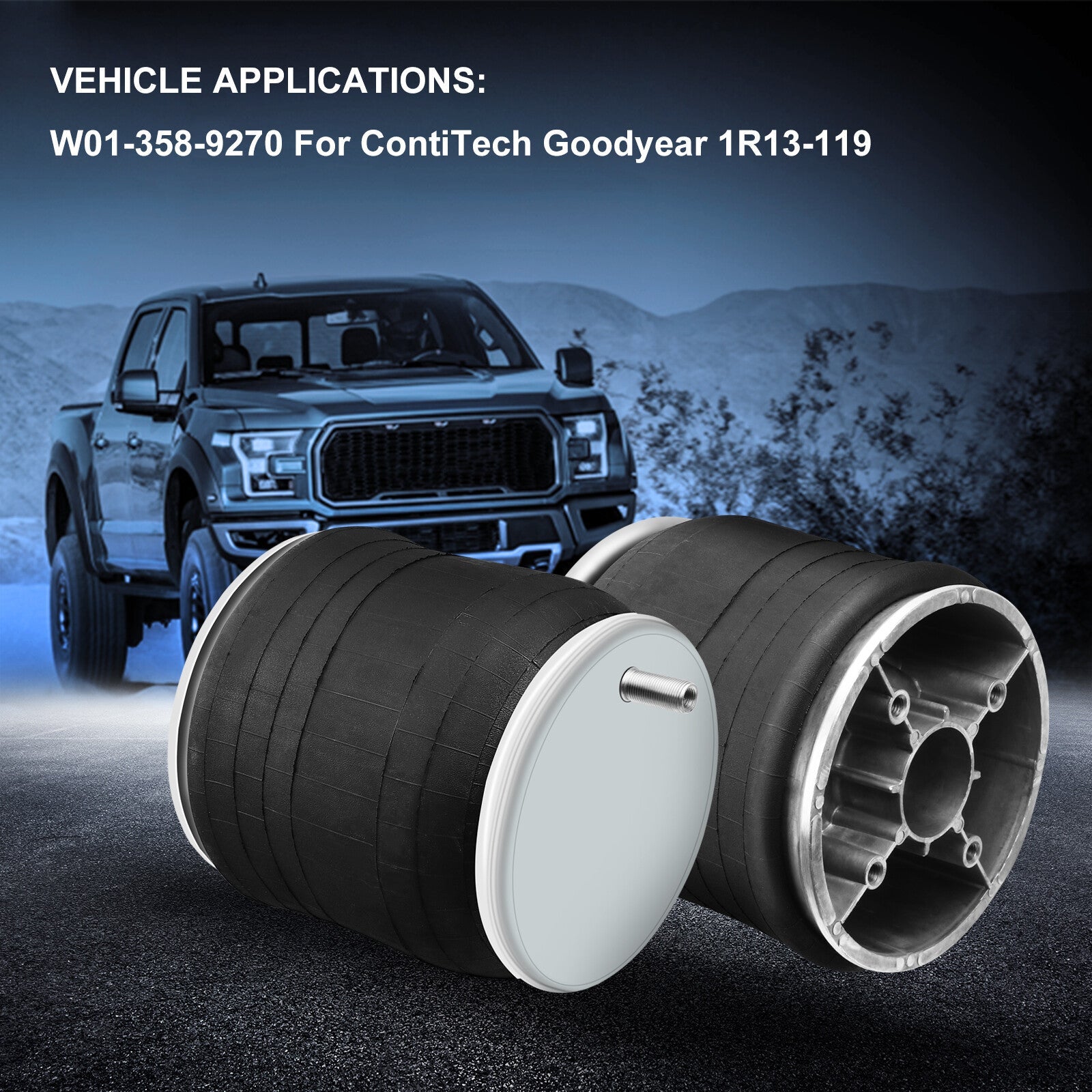 Pair Air Suspension Spring Air Bags W01-358-9270 For ContiTech Goodyear 1R13-119 6B93BC-57