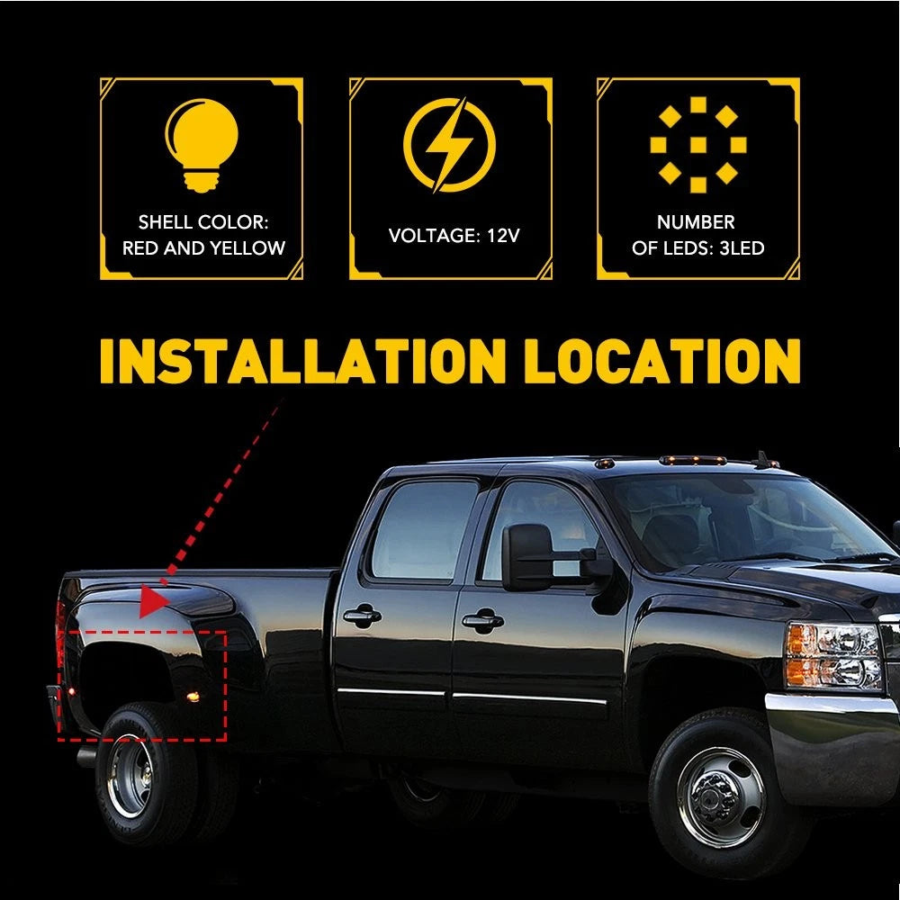4pcs LED Fender Bed Marker Side Lights Rear For RAM Dodge 2500 3500 2003-2018 6B93BC-57