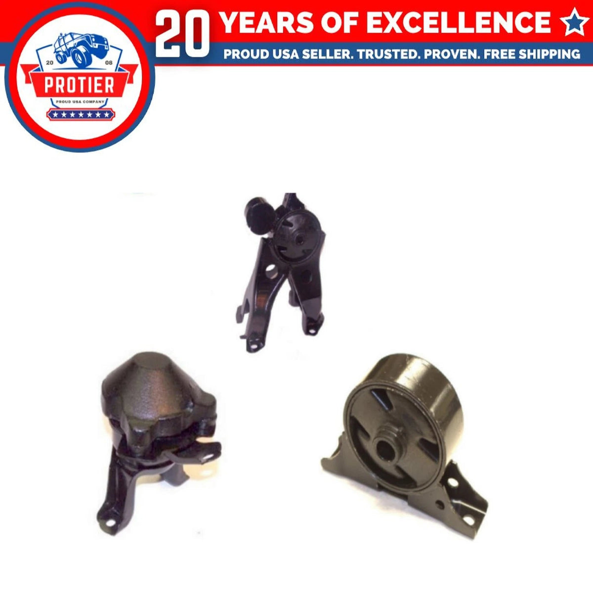 Front & Rear Engine Motor Mount 3PCS Set fit 2004 - 2006 Mitsubishi Galant 3.8L 6B93BC-57