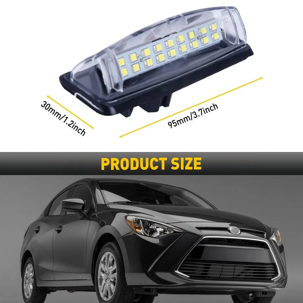 2X LED License Plate Light Rear Tag Lamps 6000K For 2007-2012 Toyota Yaris Sedan 6B93BC-57